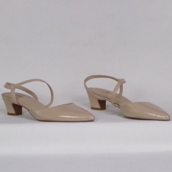 LIFESTRIDE SOFT SYSTEM 10M MINIMALIST beige mid-heel slingback point-toe pumps - Picture 5 of 16